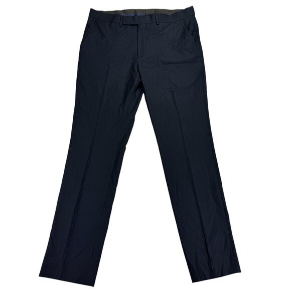 Kenneth Cole Mens Techni-Cole Ready Flex Slim Fit Suit Pants Navy 35x32 - Picture 1 of 4